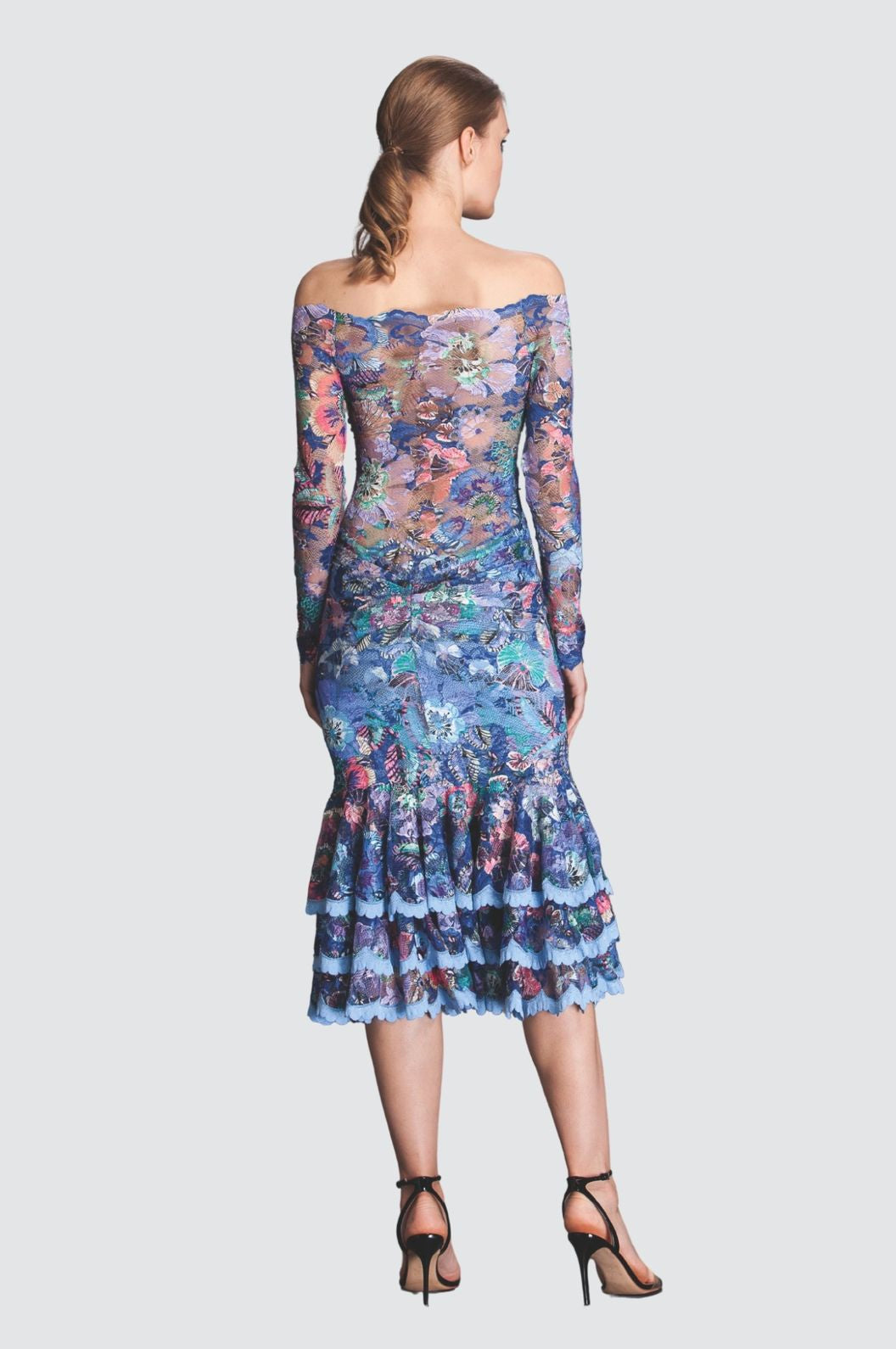 Ensemble assorti en dentelle bleu foncé