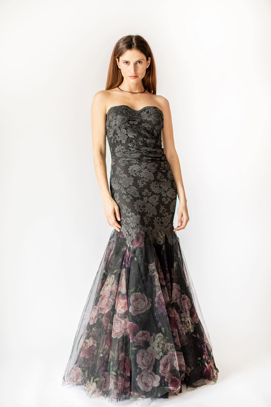 Floral Dreams Meerjungfrauenkleid aus Spitze mit Tüll