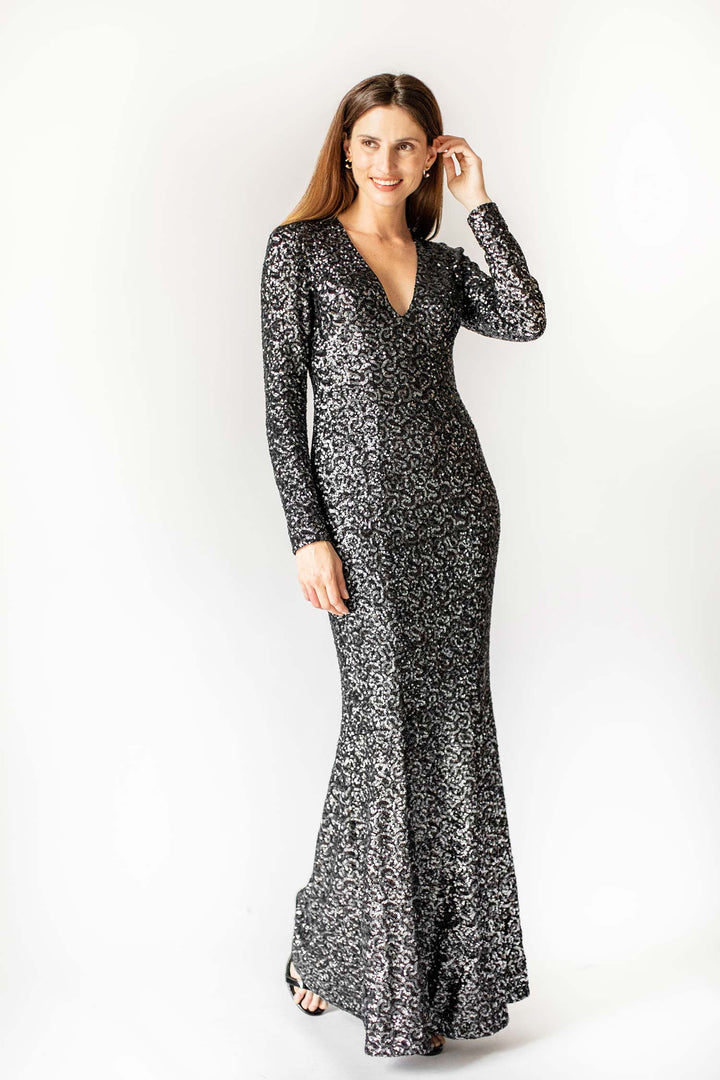 Midnight Starlight Kleid mit Paillettenverzierung