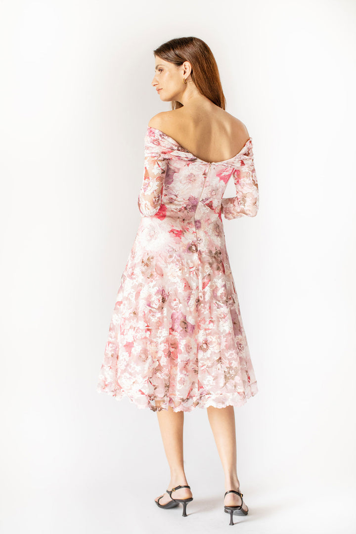 Rosie schulterfreies A-Linien-Kleid