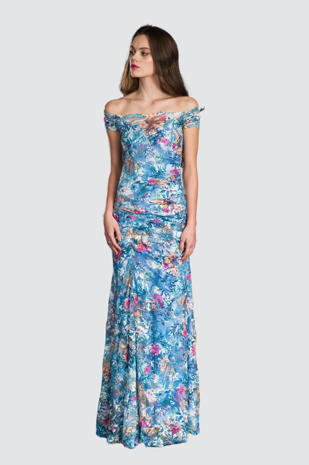 Langes, klassisches Off-Shoulder-Kleid