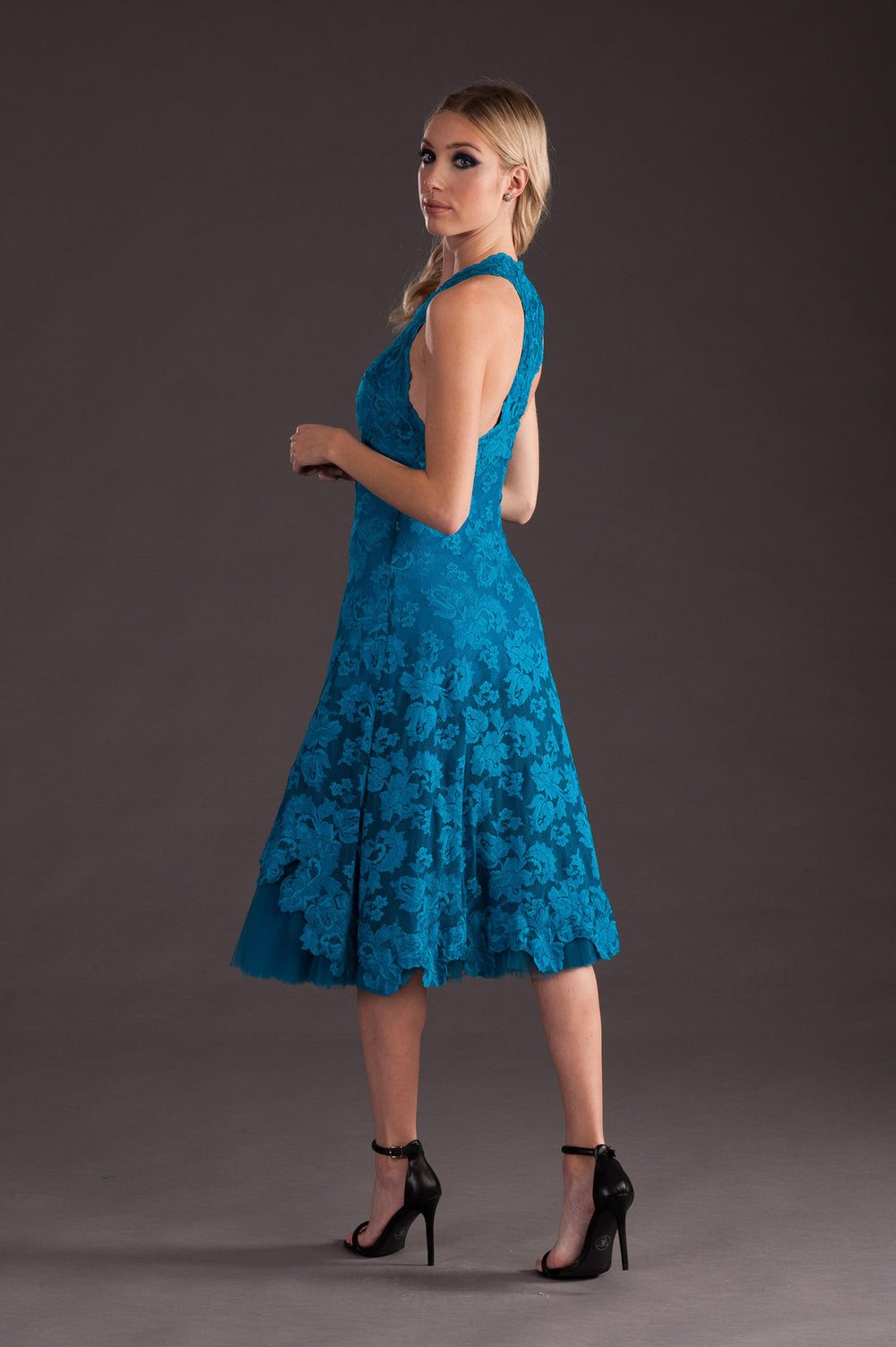 Cocktail Lace Dress with tutu skirt-1