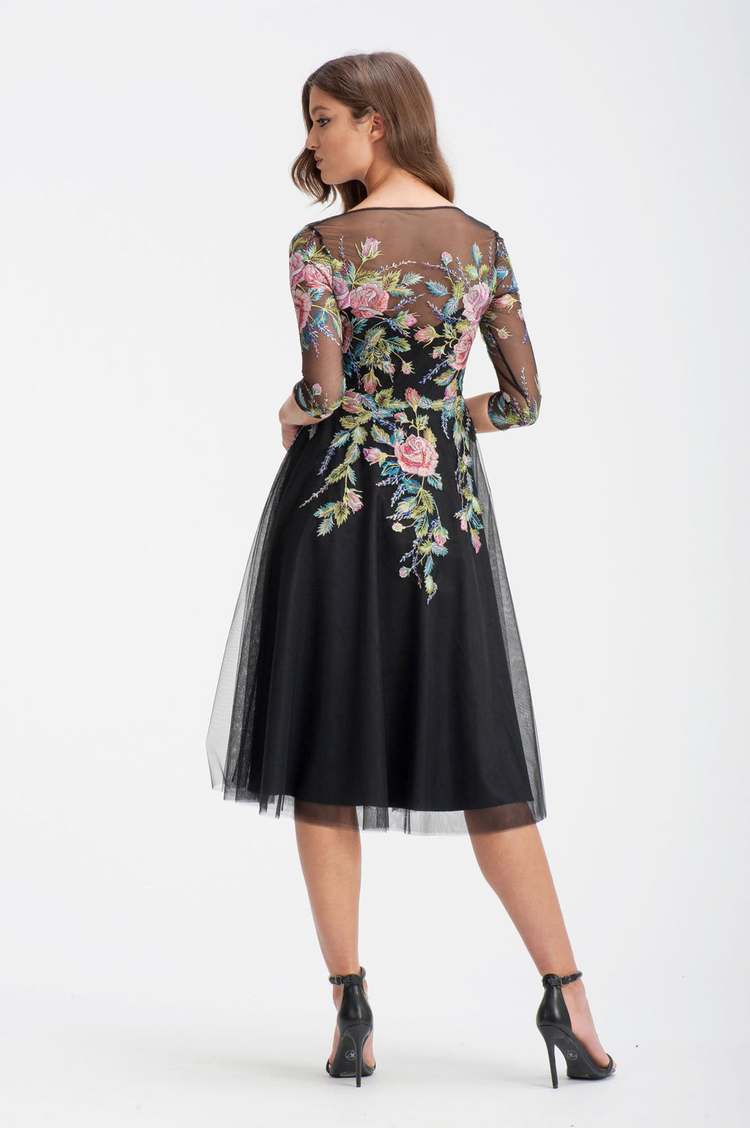 Roses Midi A-Line Dress-1
