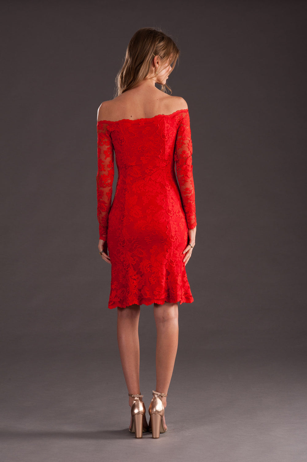Off Shoulder Lace Dress-1