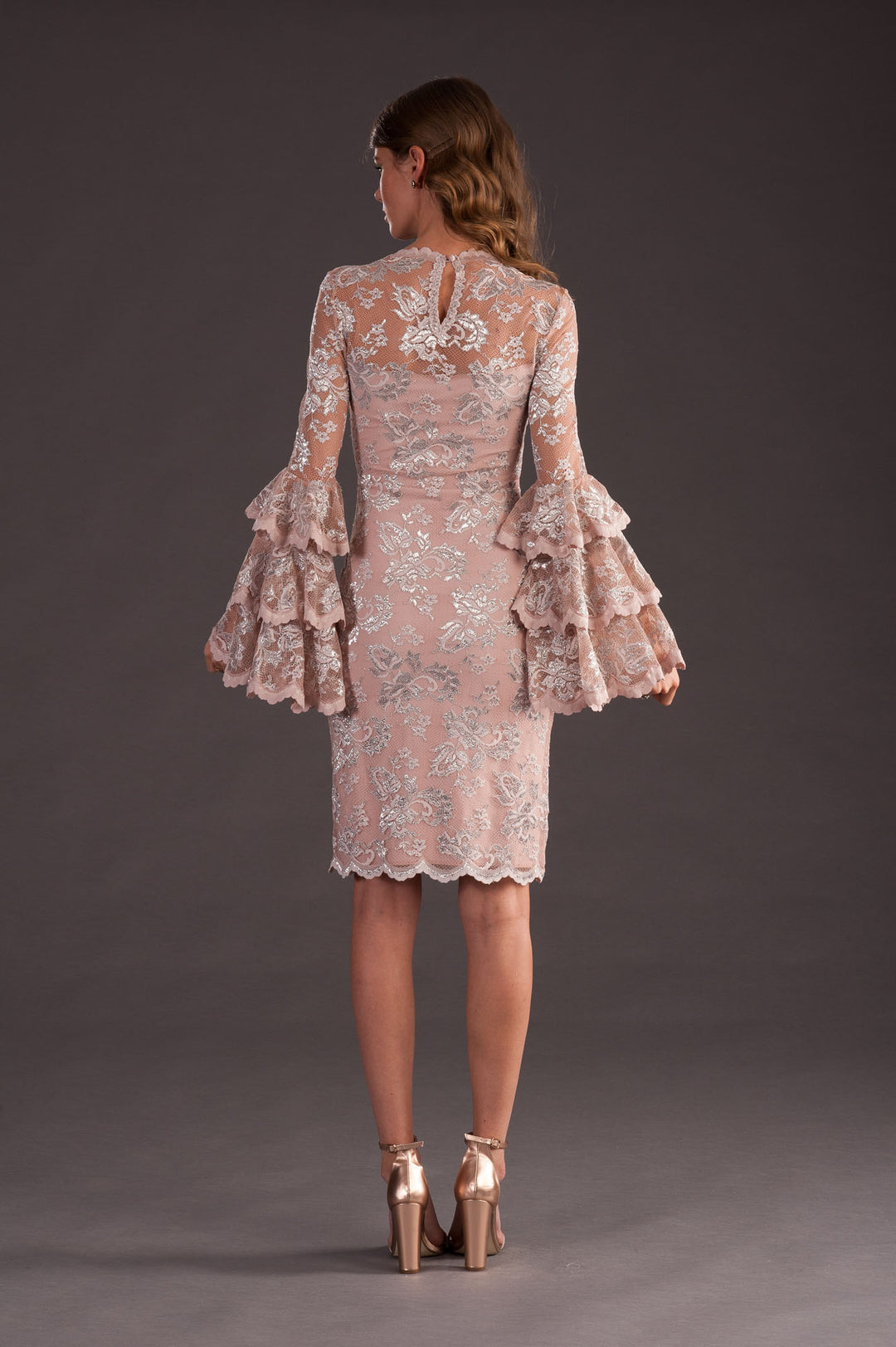 Cocktail Dress with Ruffled Sleeves-2
