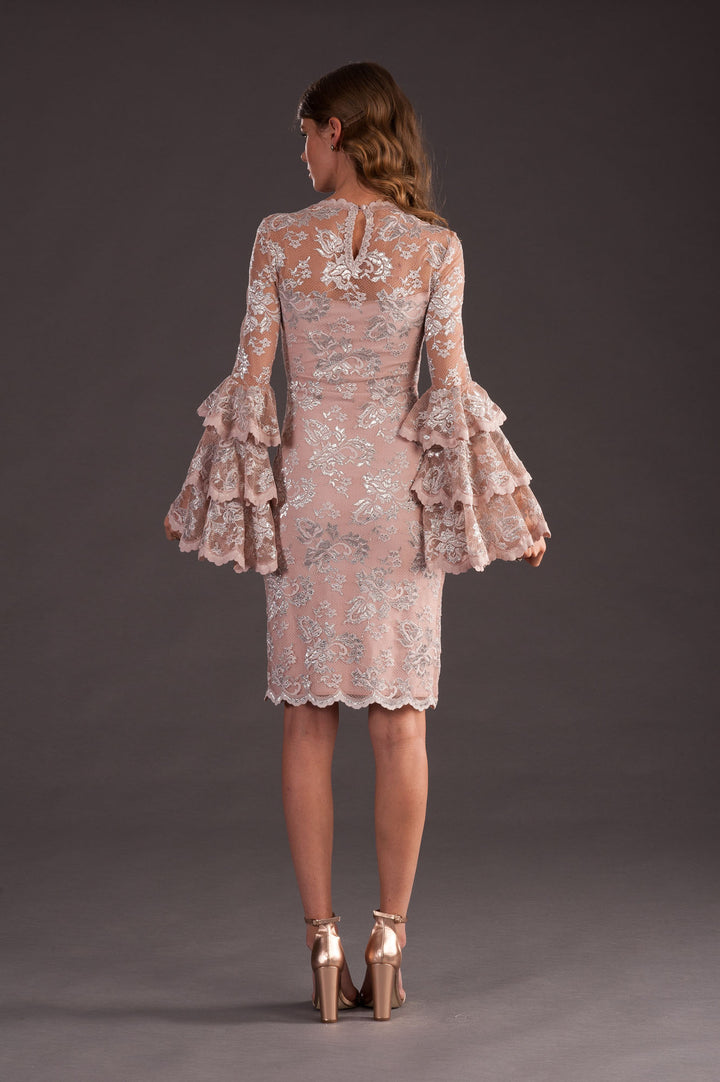 Cocktail Dress with Ruffled Sleeves-2