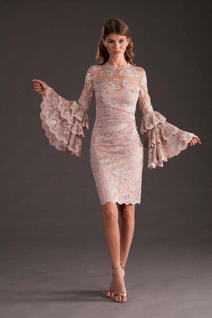 Cocktail Dress with Ruffled Sleeves-0
