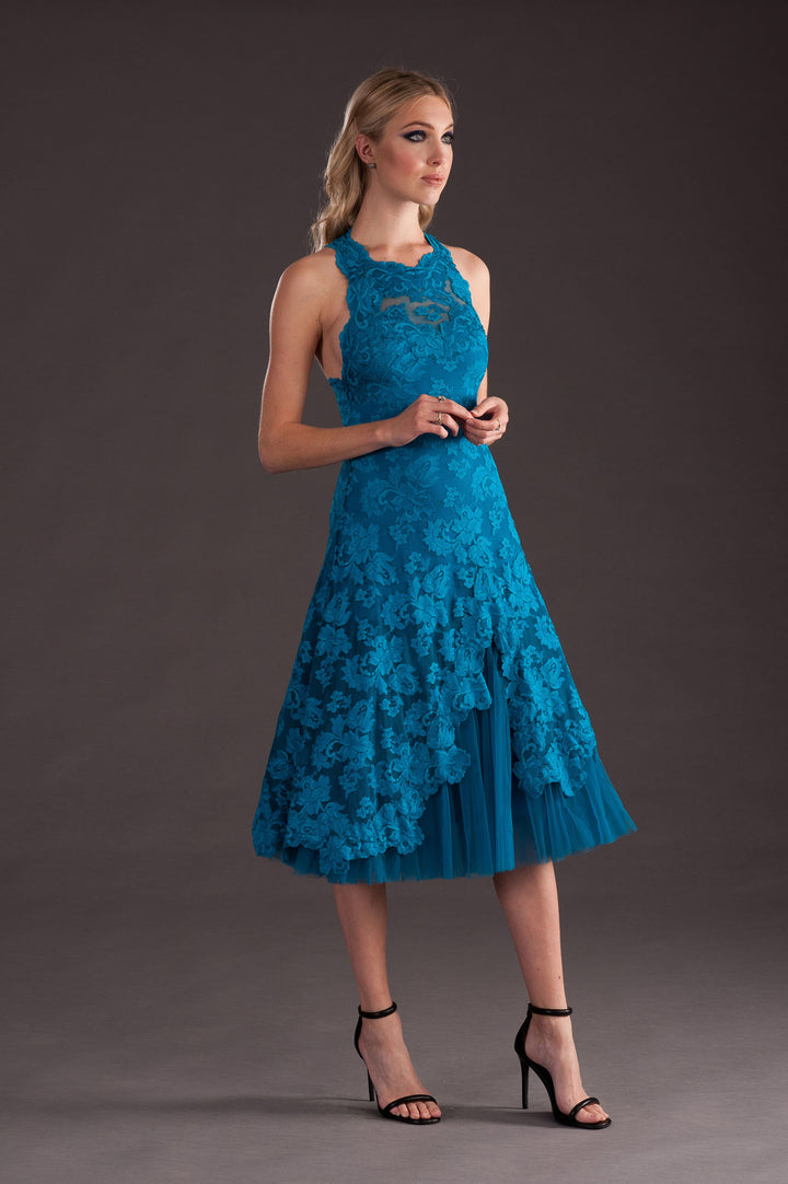 Cocktail Lace Dress with tutu skirt-2