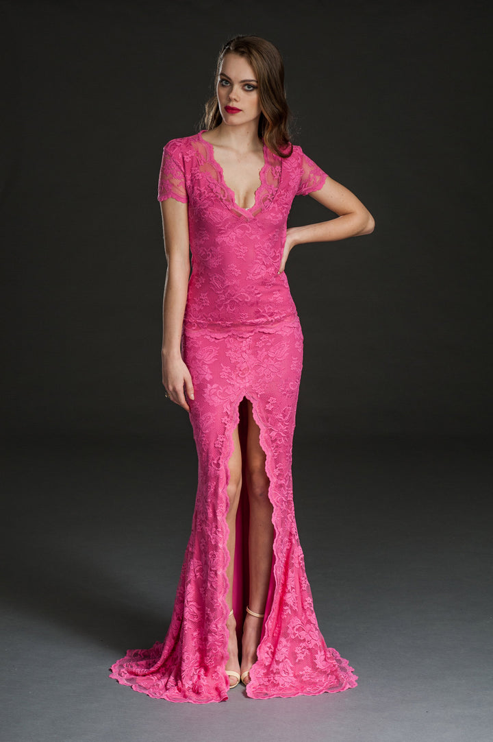 Floor Length Skirt with Slit-0