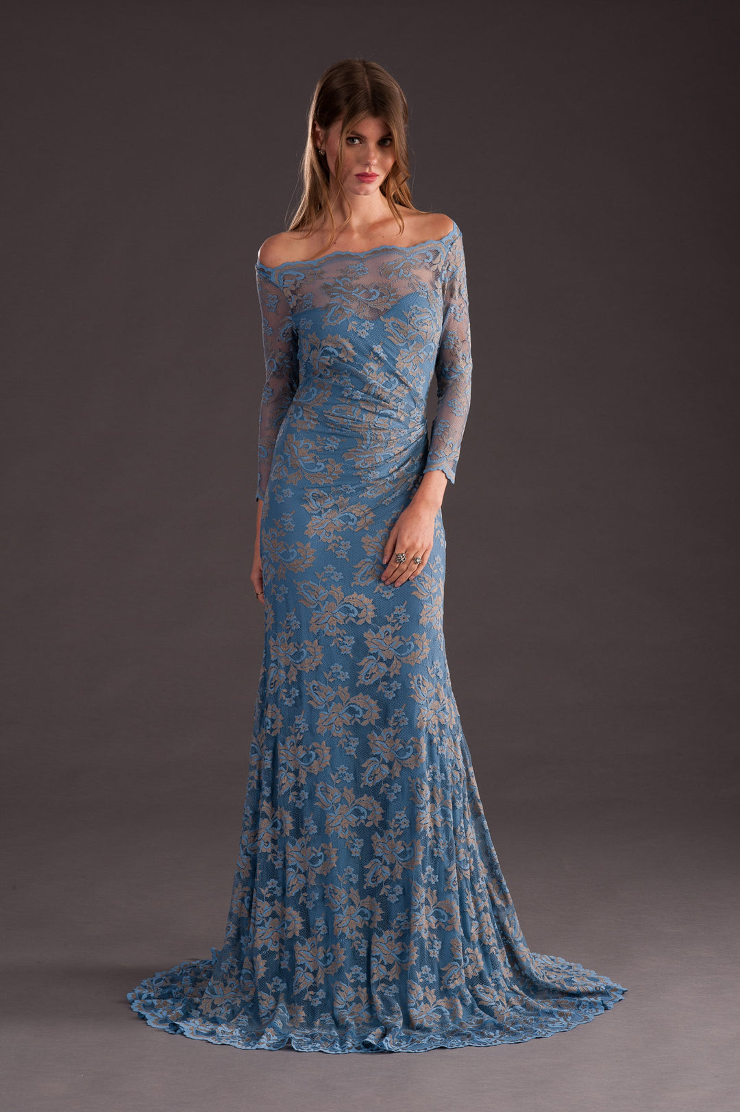 Classic Blue Lace Gown-0