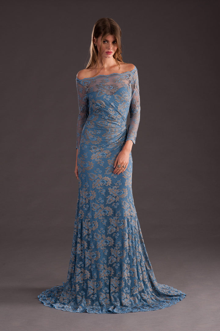 Classic Blue Lace Gown-0