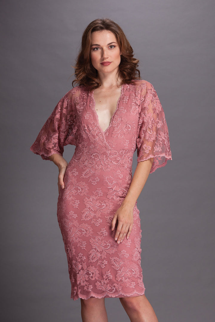 Lace Dress with Deep Neckline-0