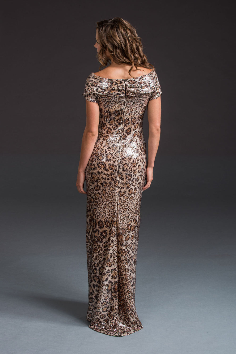 Animal Printed Sequin Gown-1