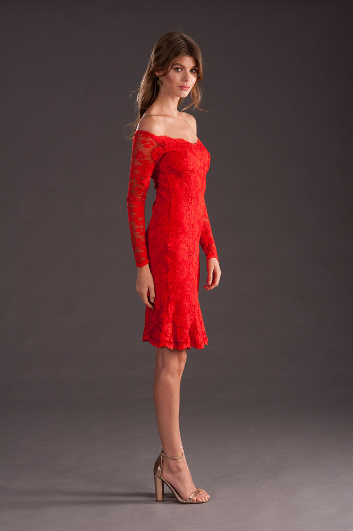 Off Shoulder Lace Dress-2