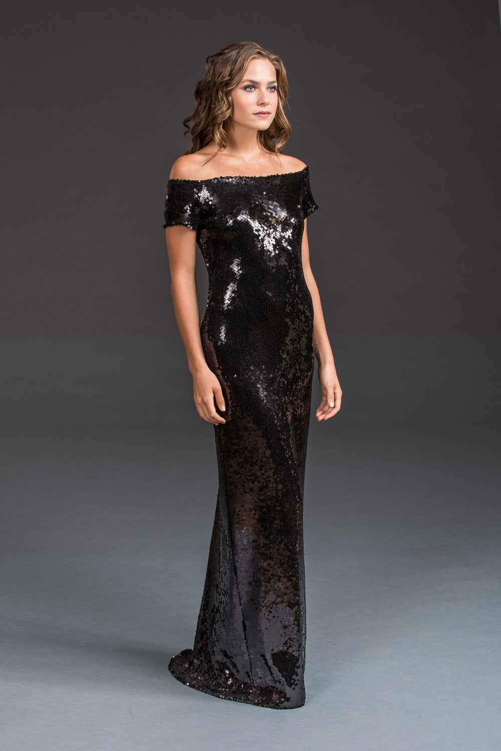 Black Sequin Gown-1