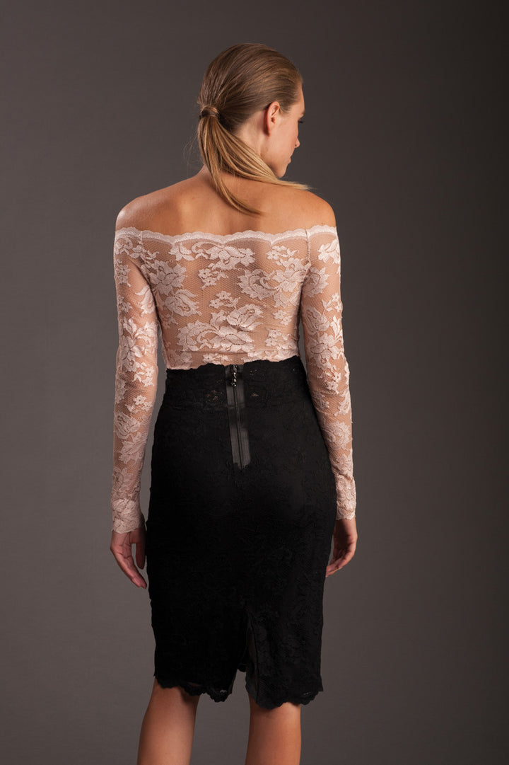 Off shoulder Lace Bodysuit-4