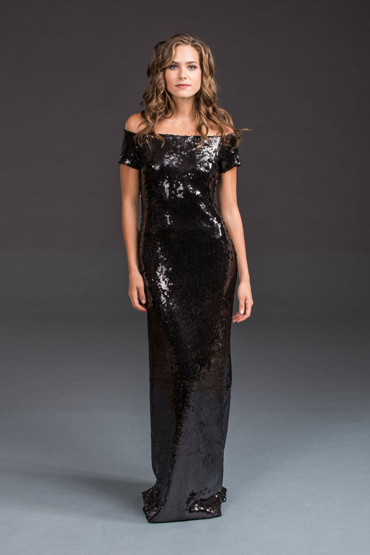 Black Sequin Gown-0