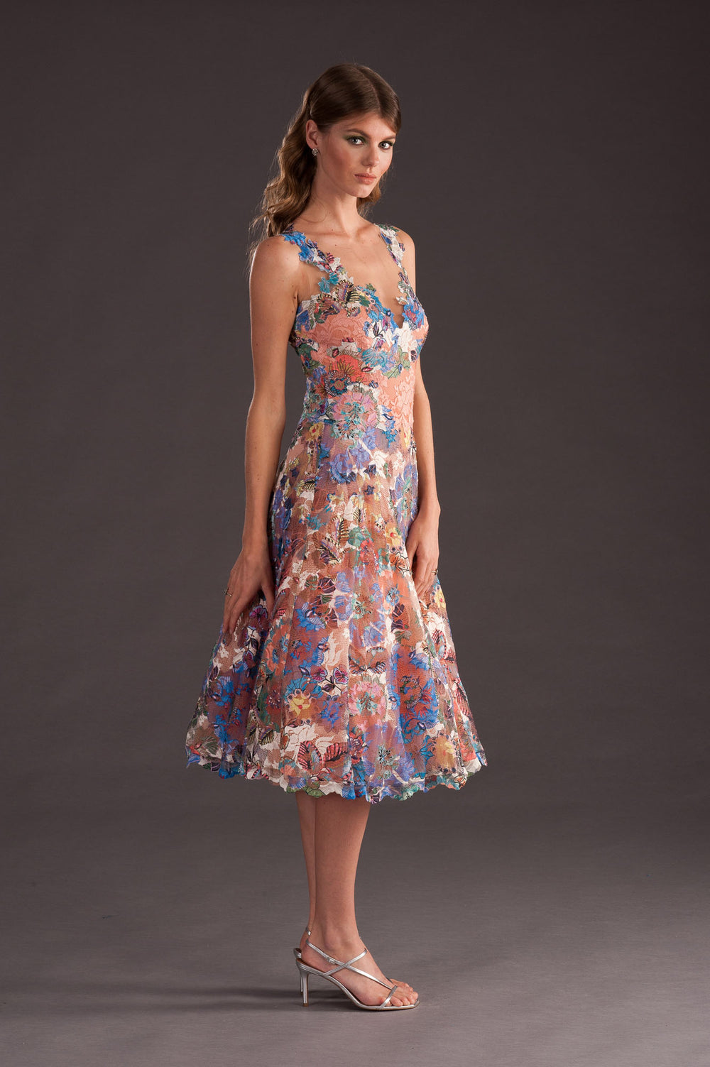Floral Lace Dress with Tutu Skirt-1