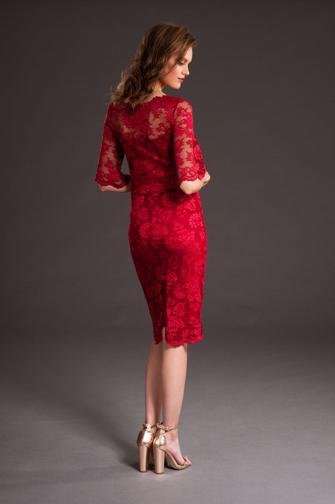 Classic red cocktail dress-1