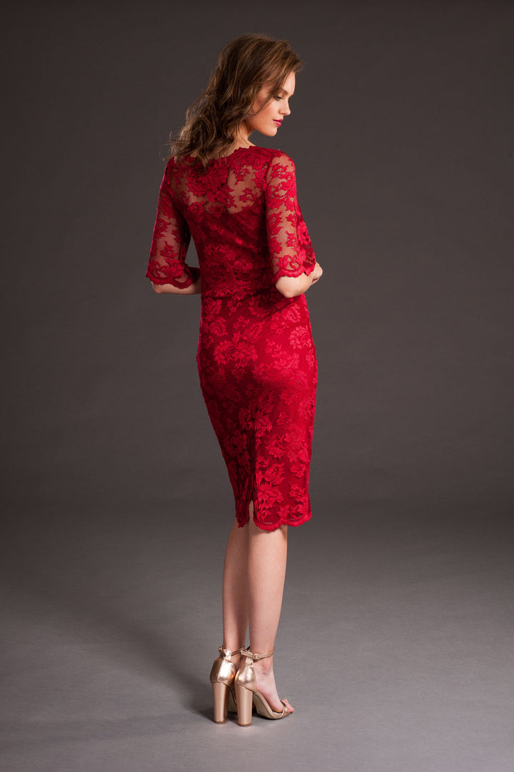 Classic red cocktail dress-1