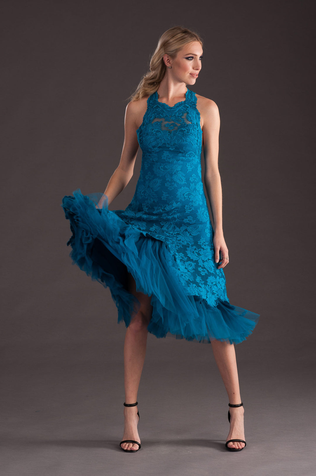 Cocktail Lace Dress with tutu skirt-0