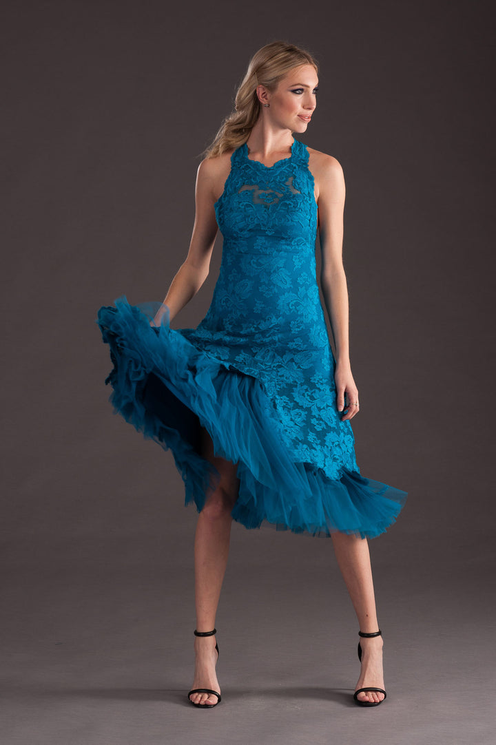 Cocktail Lace Dress with tutu skirt-0