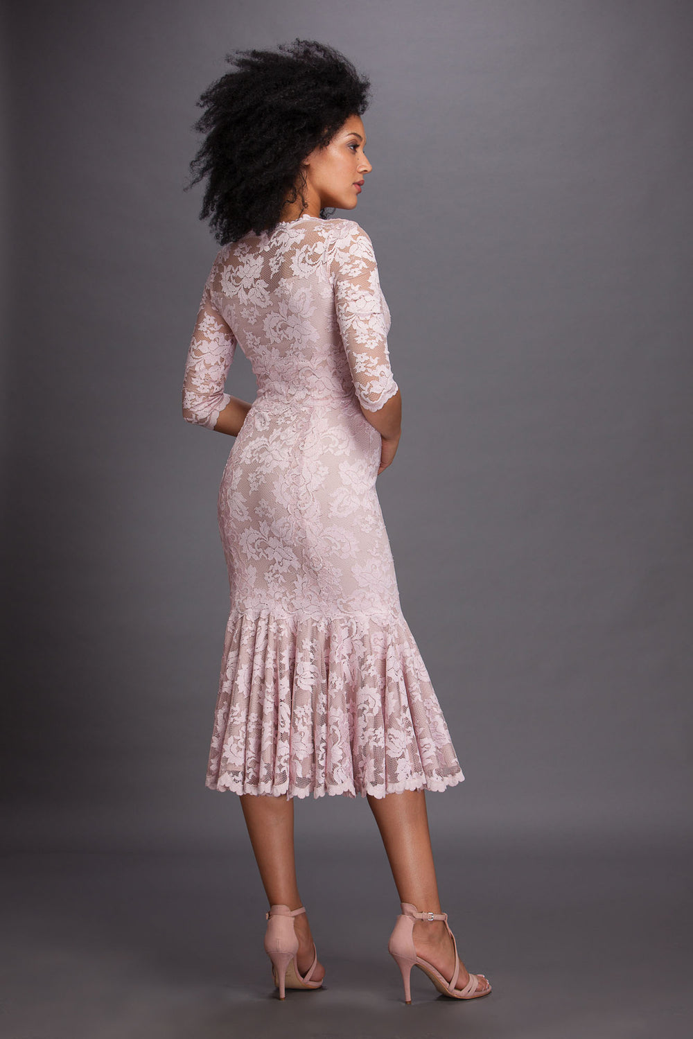 Ruffled Cocktail Lace Dress-1