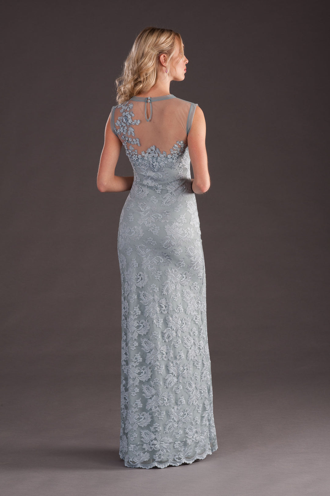 Grey Gown with Deep Slit-1