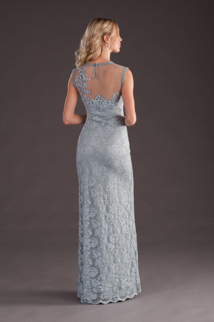 Grey Gown with Deep Slit-1