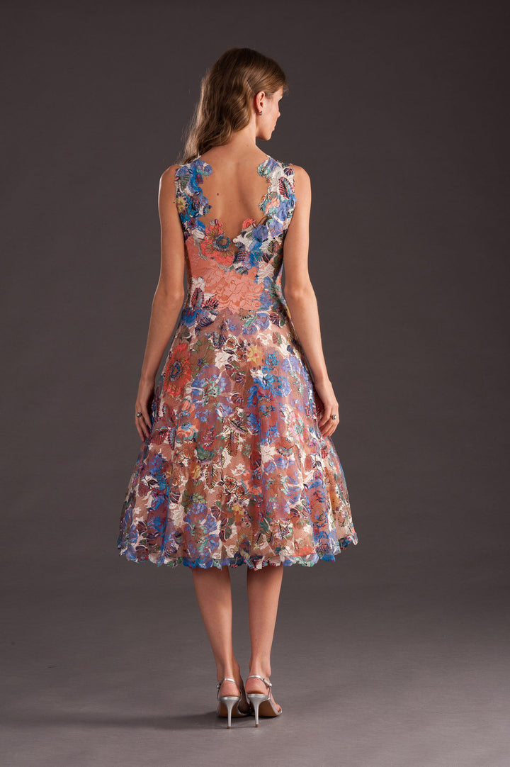 Floral Lace Dress with Tutu Skirt-4