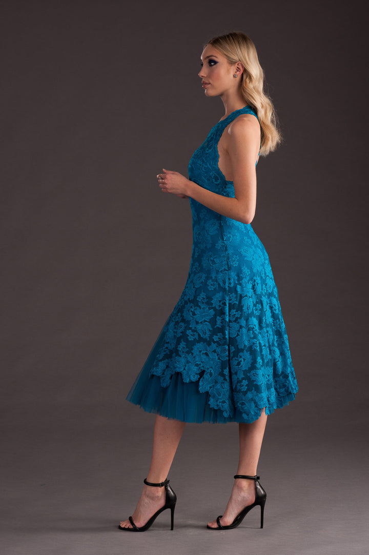 Cocktail Lace Dress with tutu skirt-3