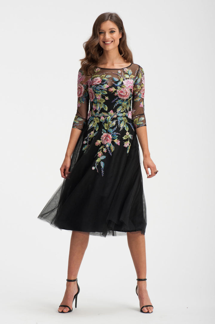 Roses Midi A-Line Dress-0