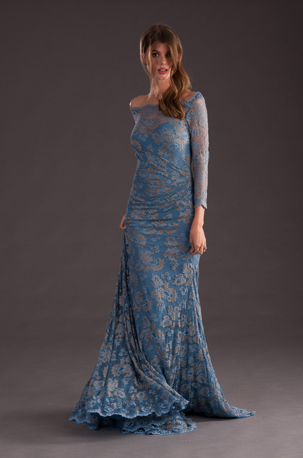 Classic Blue Lace Gown-1