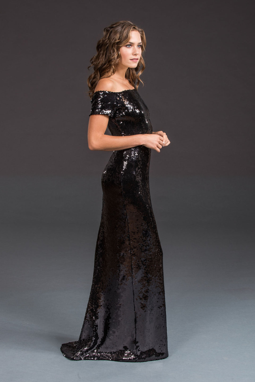Black Sequin Gown-2