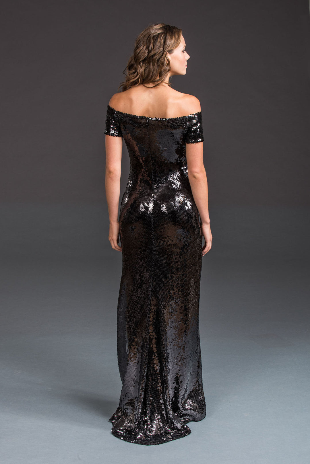 Black Sequin Gown-3