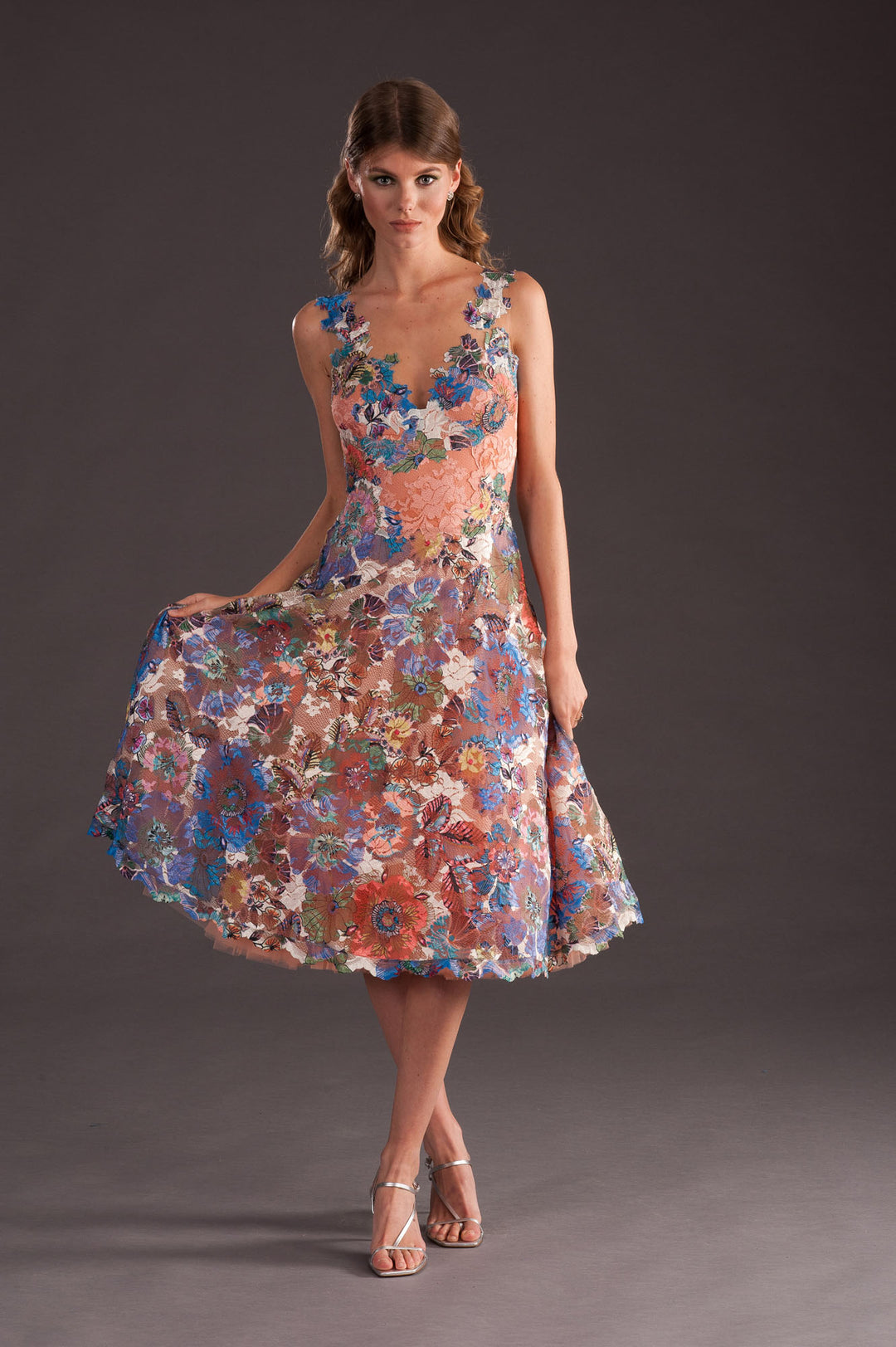 Floral Lace Dress with Tutu Skirt-2