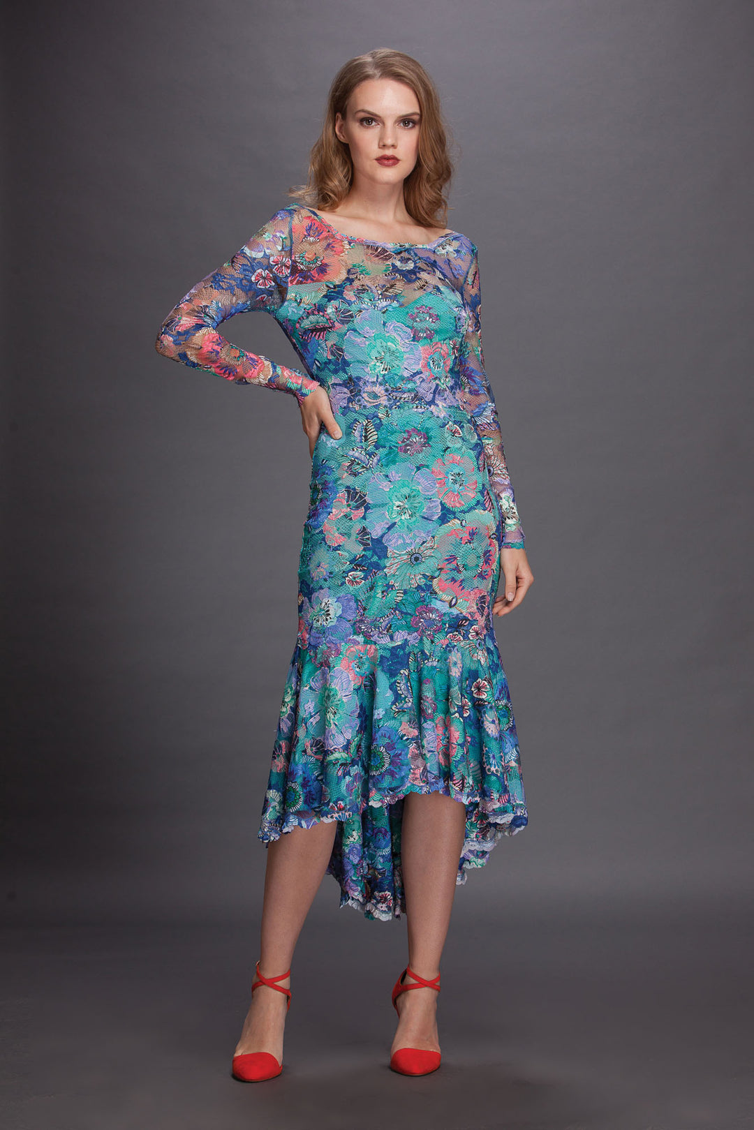 Floral Cocktail Lace dress-0