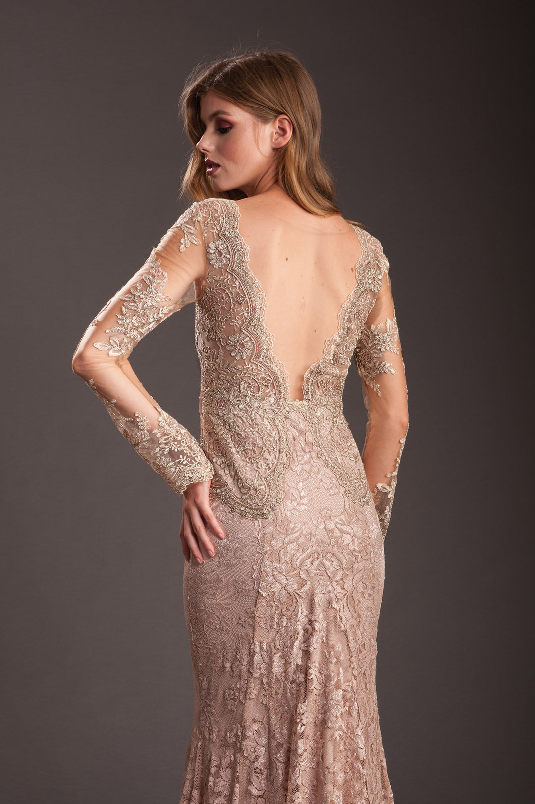 Pearl with removable bow belt Gown-2