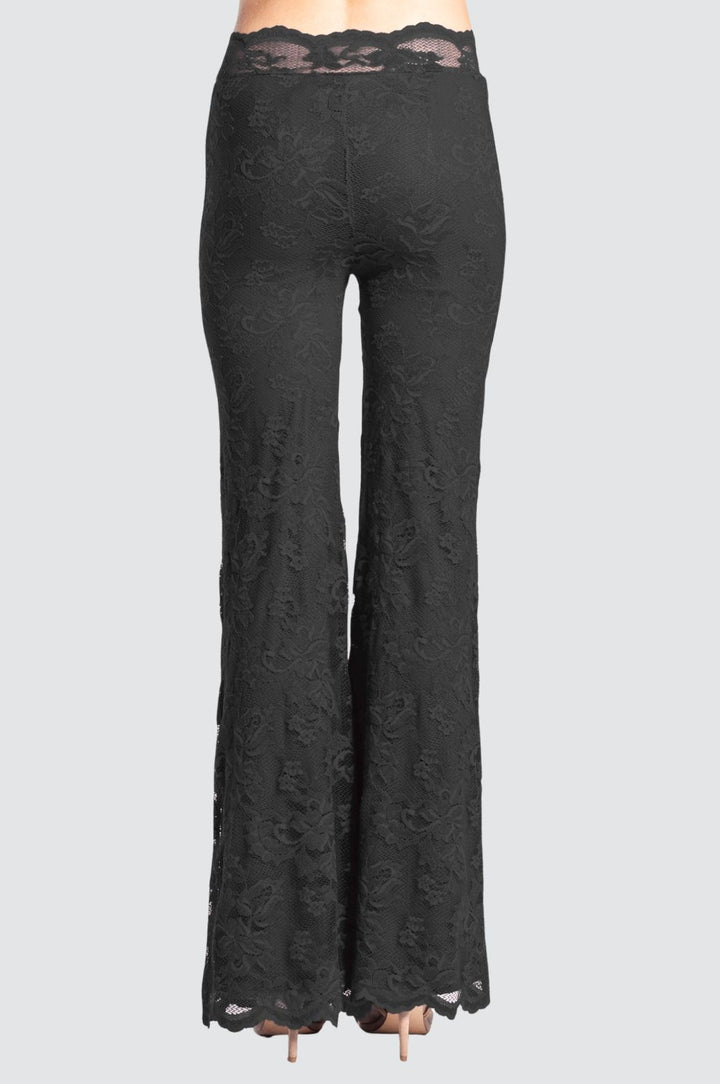 Pantalon évasé en dentelle