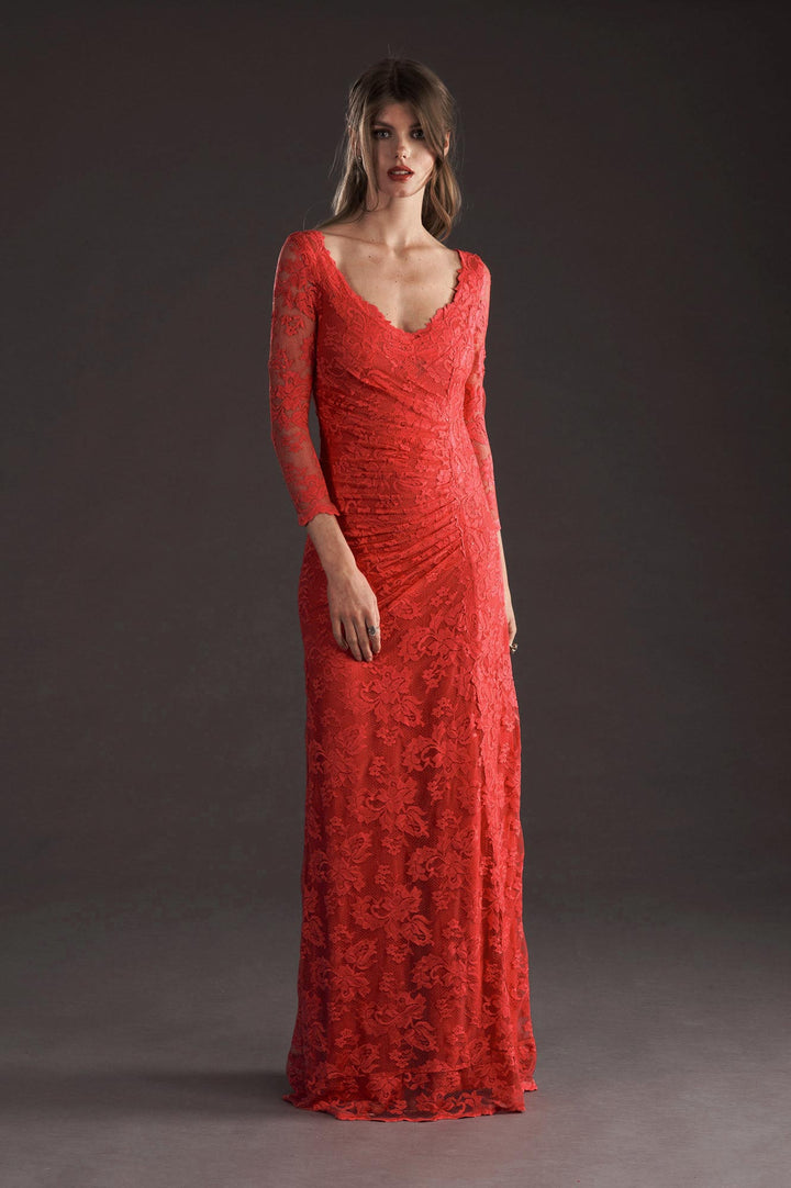 Langes Kleid mit SW-Kristallen