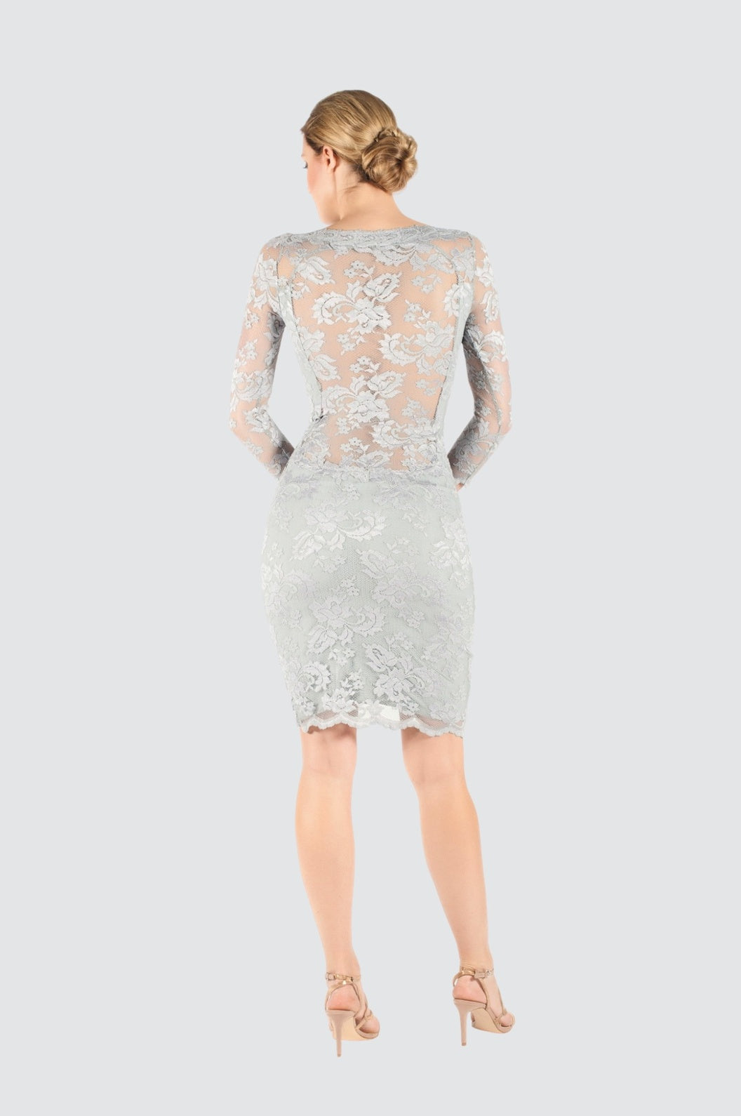 Dove Grey Lace Dress