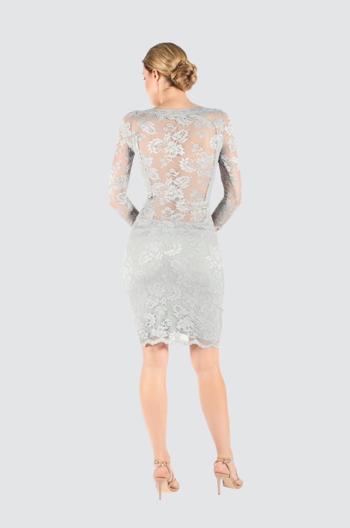 Dove Grey Lace Dress