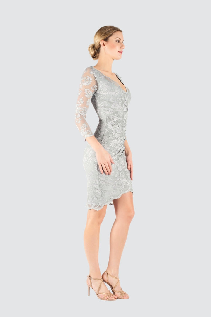 Dove Grey Lace Dress