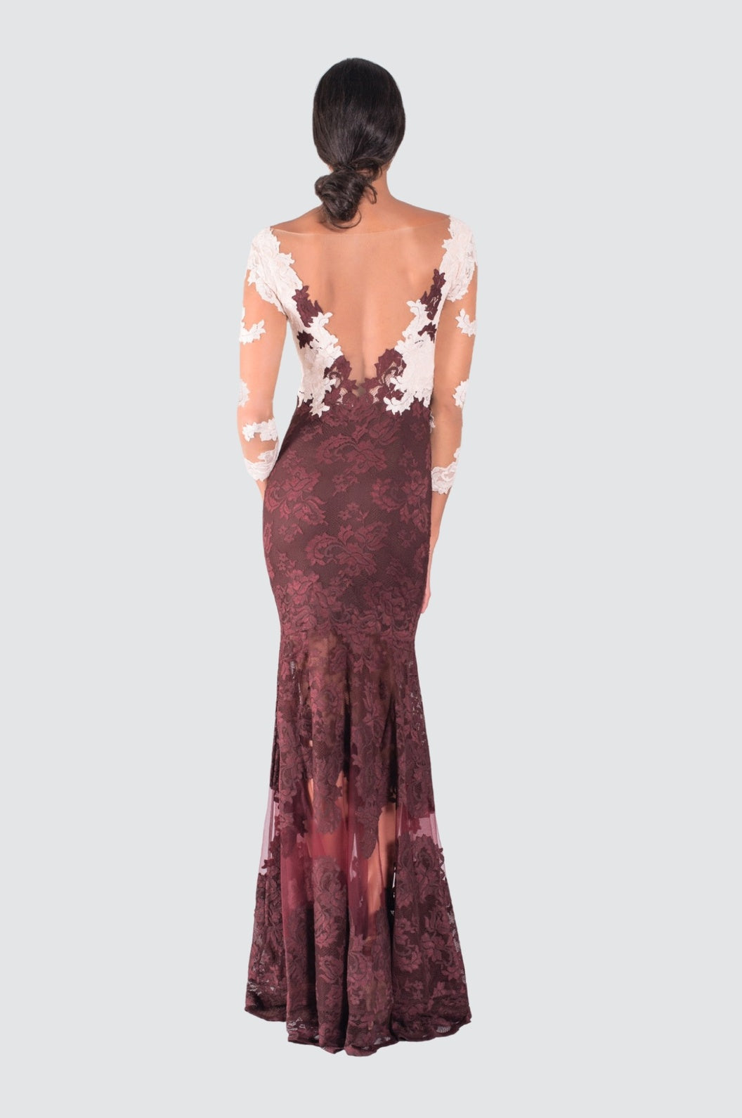 Robe bicolore élégante avec jupe en tulle illusion