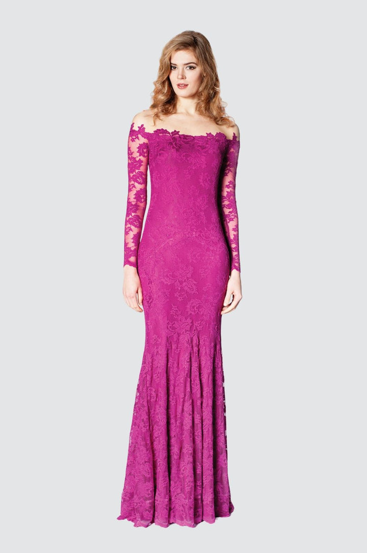 Elegant Off-Shoulder Long Sleeve Gown