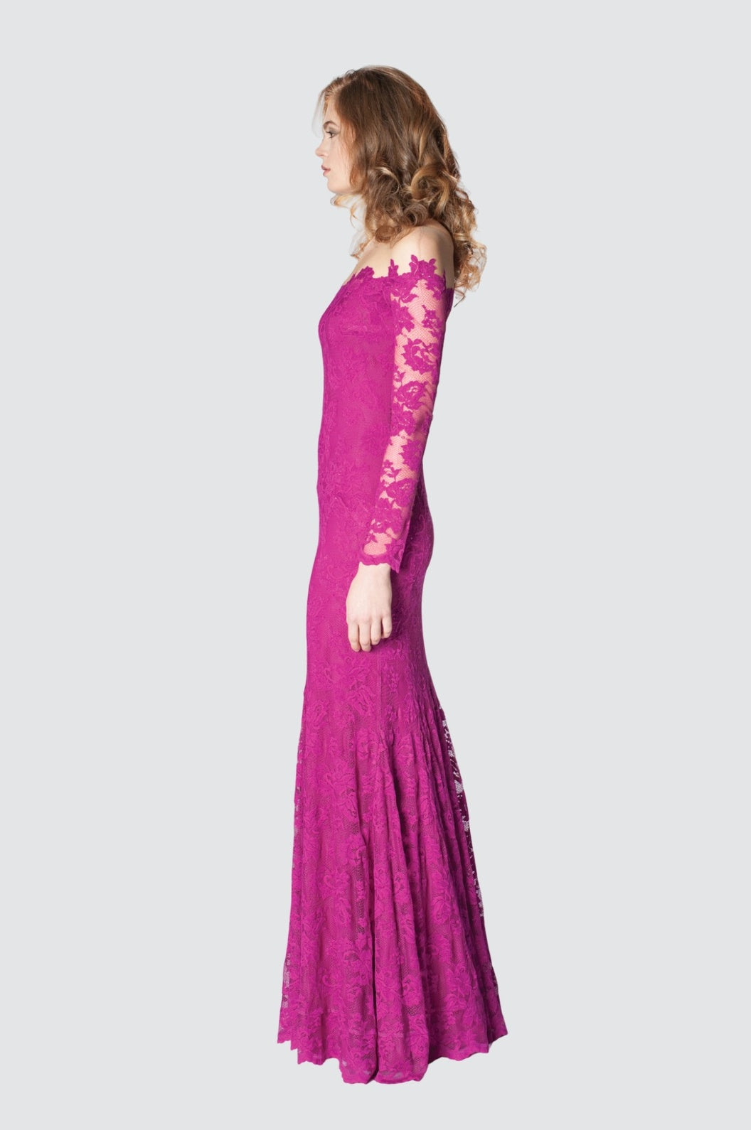 Elegant Off-Shoulder Long Sleeve Gown