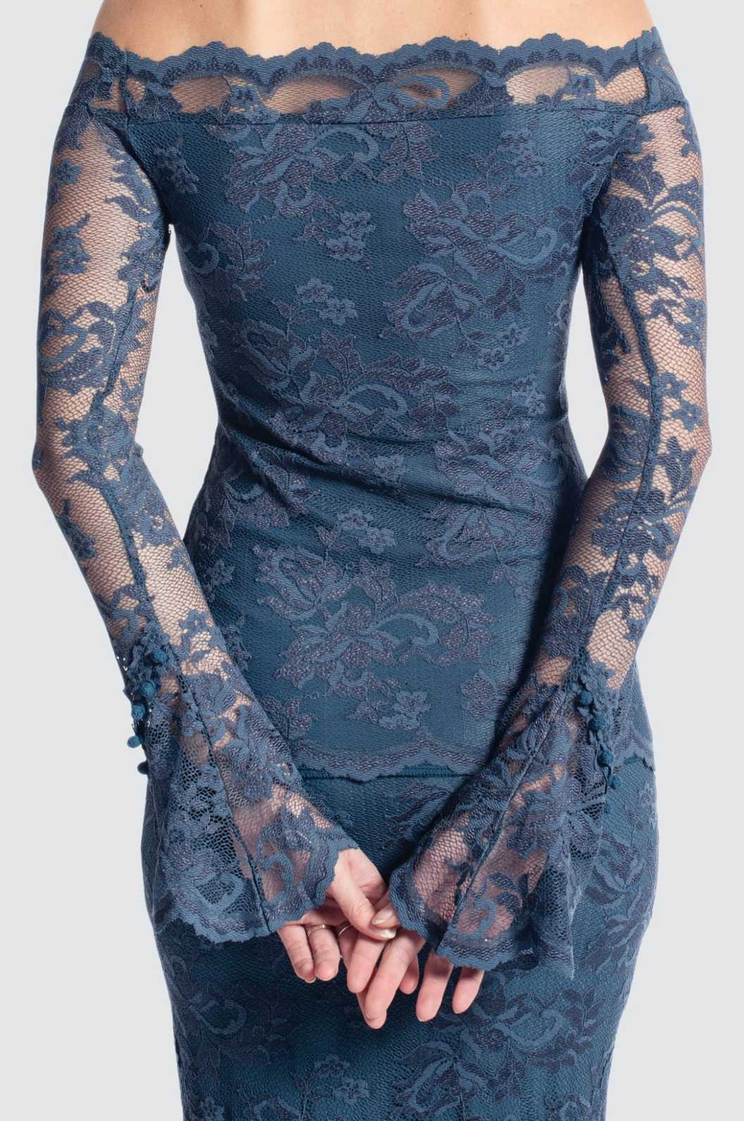 Off-Shoulder Boat Neck Lace Top