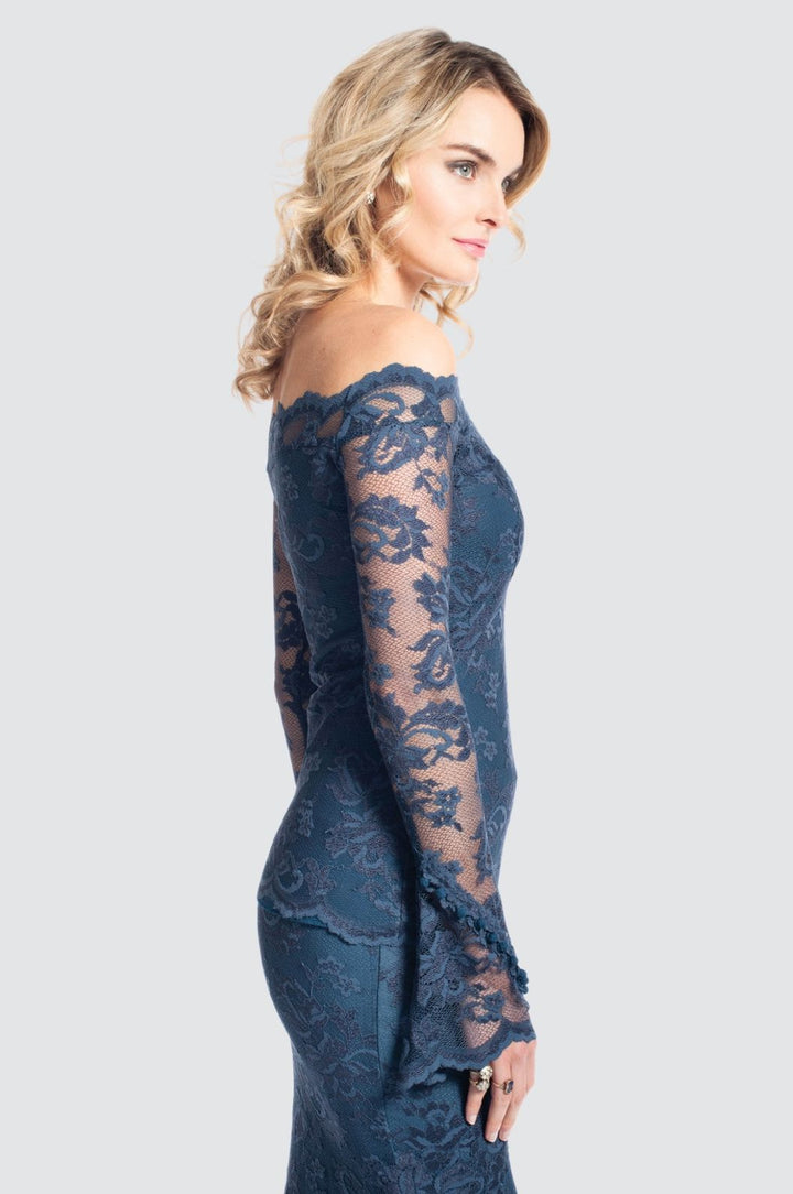 Off-Shoulder Boat Neck Lace Top