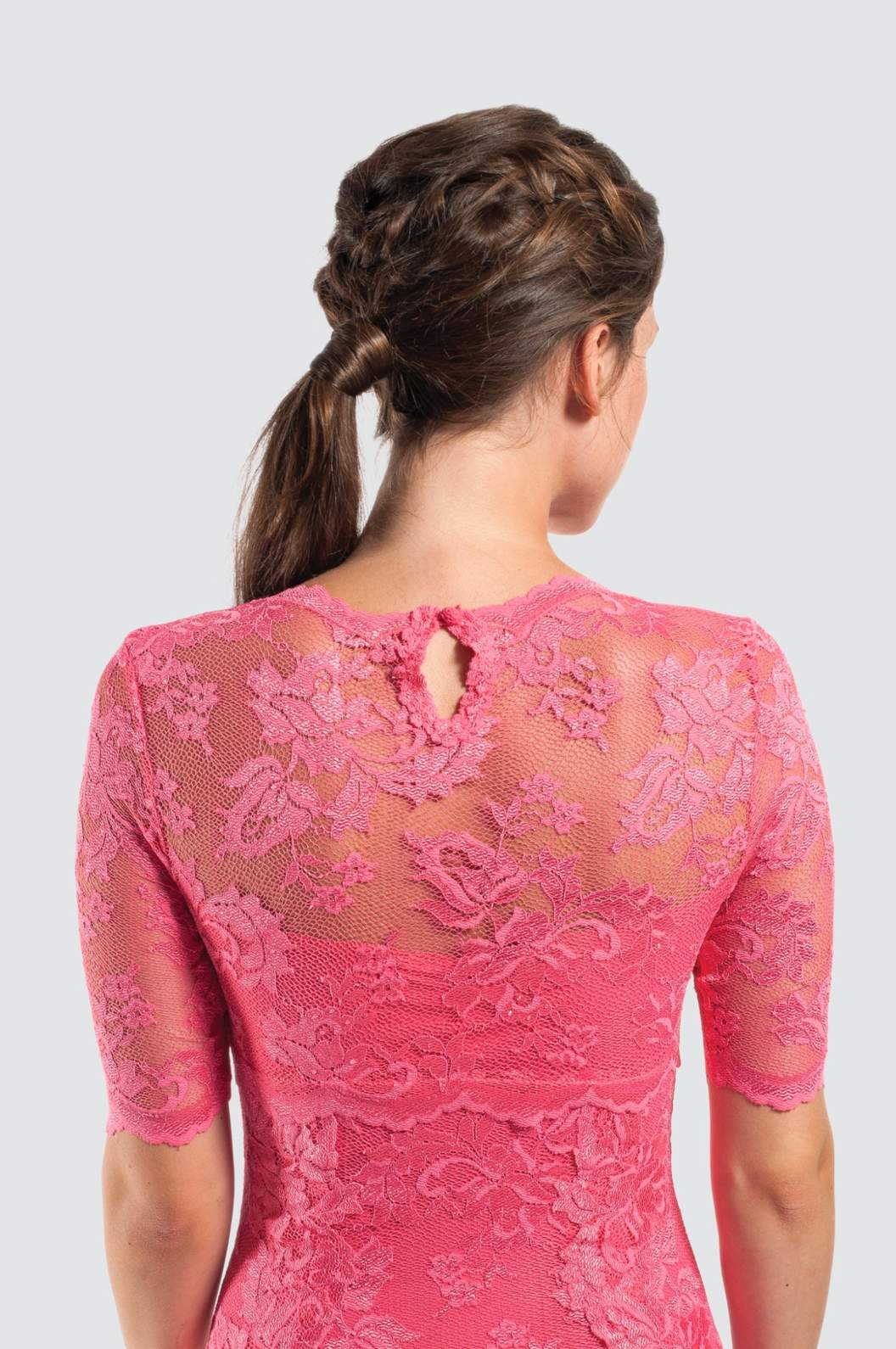 Floral Lace Bodycon Midi Cocktail Dress