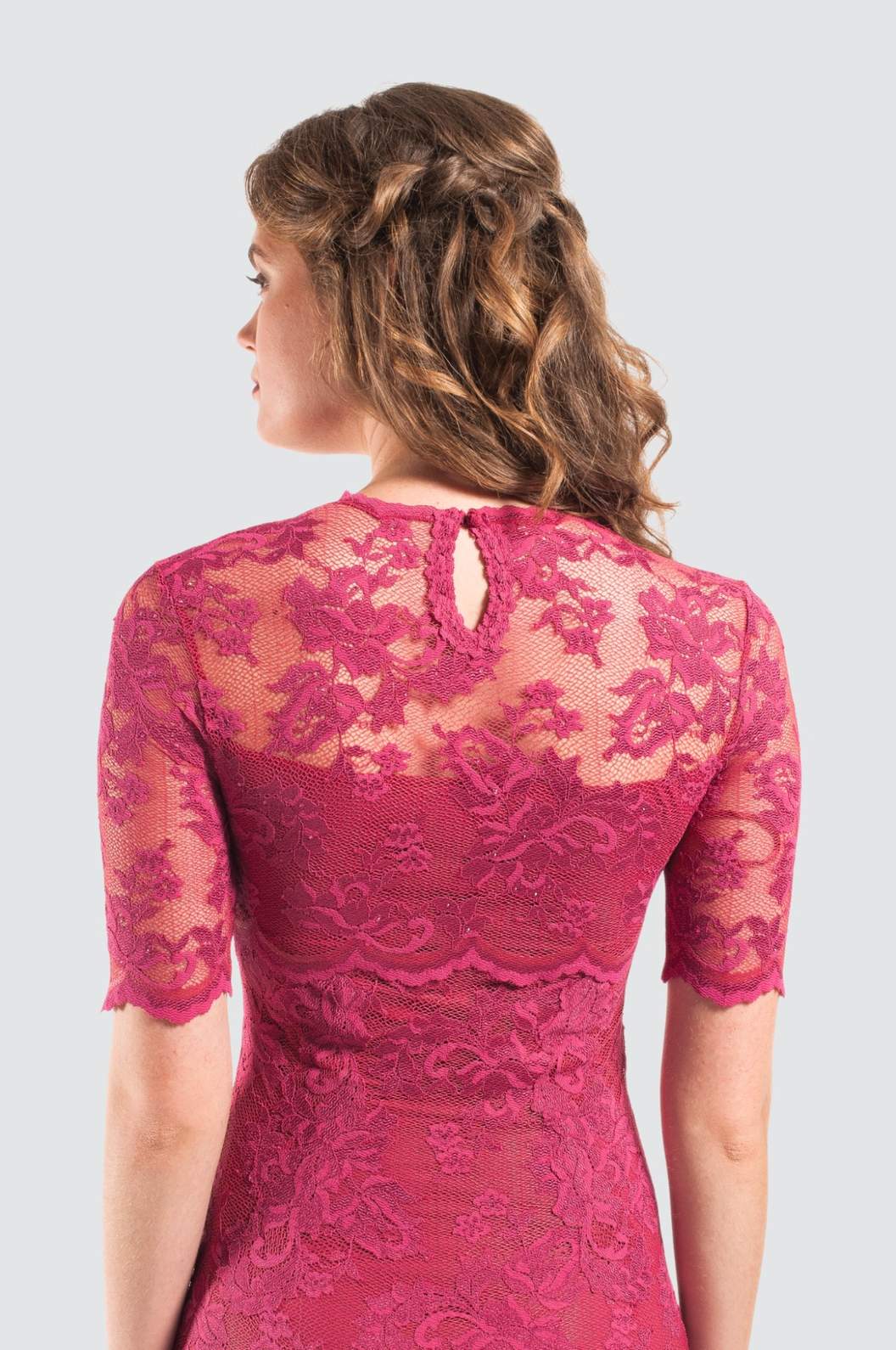 Floral Lace Bodycon Midi Cocktail Dress